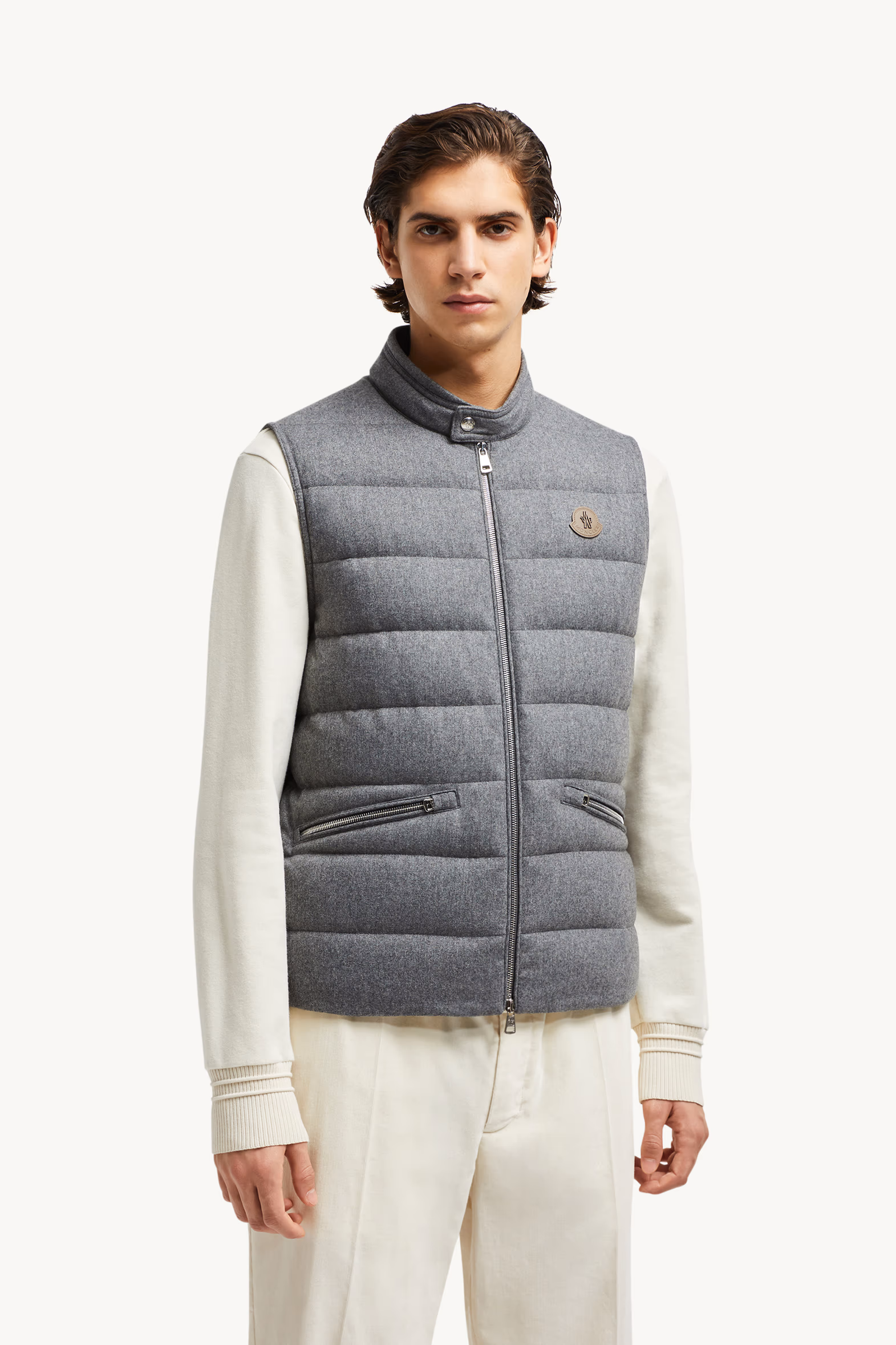 Chaleco plumífero de cachemira Gallienne Hombre Gris Moncler 3